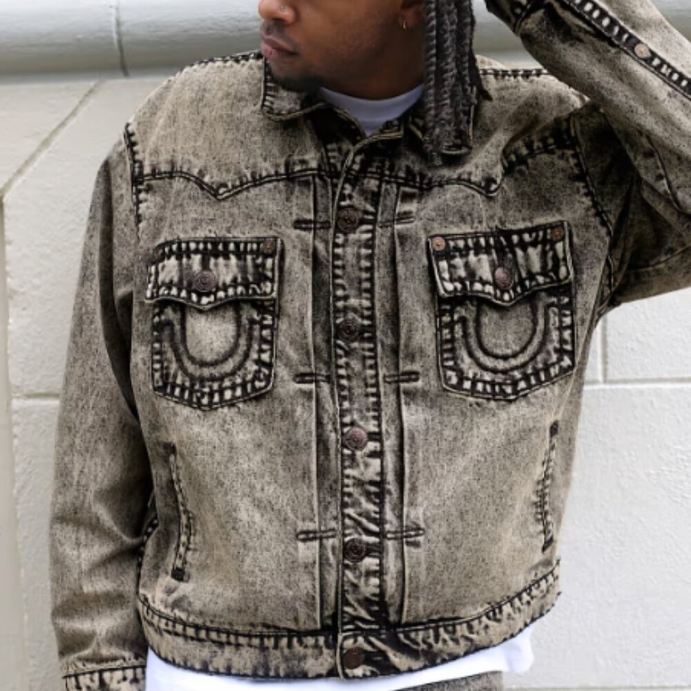 TRUE RELIGION - OVERSIZED SUPER T DENIM TRUCKER JACKET - SIZE XL